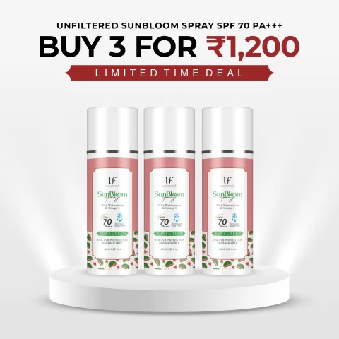 Sun Bloom Sunscreen Spray (SPF 70 PA+++ | UVA-UVB protection) 50ml Combo (Pack of 3)