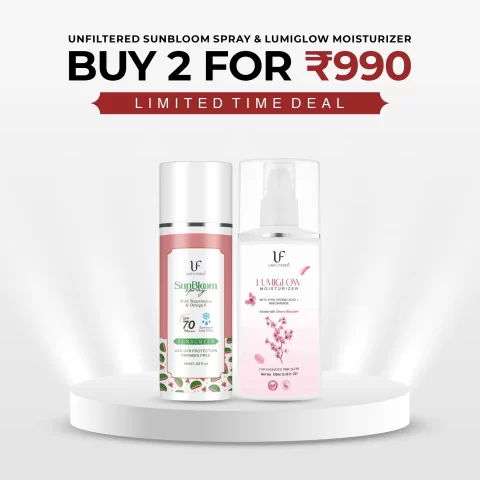 Combo (Pack of 2) - SunBloom Sunscreen Spray 50ml + Lumiglow Moisturizer 100ml